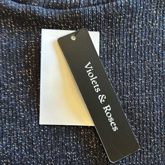 NEW Violets & Roses Navy Blue Sweater - Picture 3 of 7